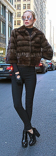 woman mink fur vest