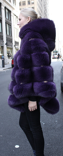 Purple Fox Fur Cape