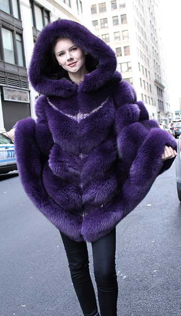 Purple Fox Fur Cape