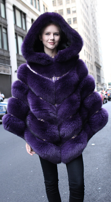 Purple Fox Fur Cape