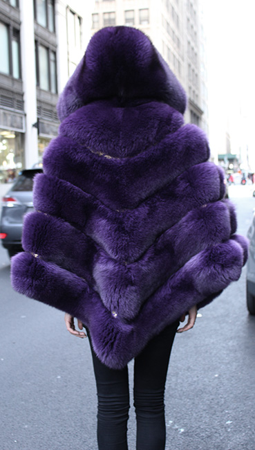 Purple Fox Fur Cape