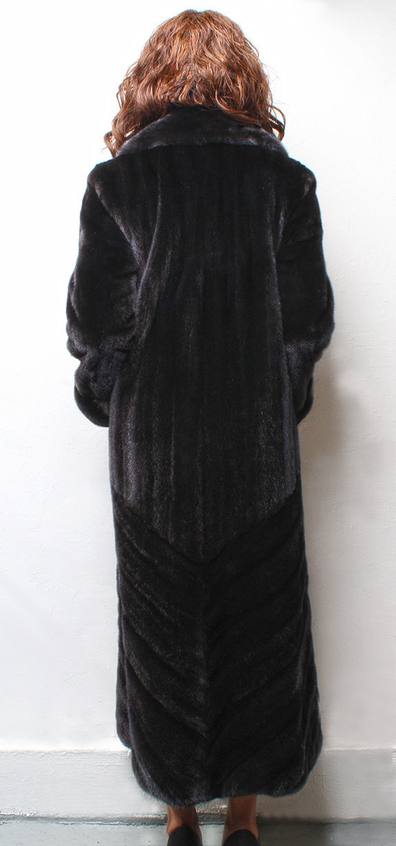 BLACK GLAMA MINK FUR COAT