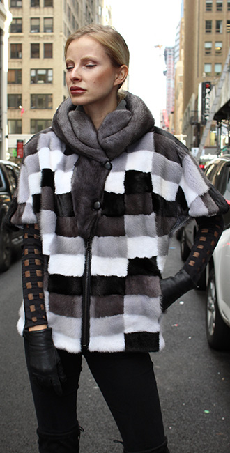 Mink Fur Checkered Vest