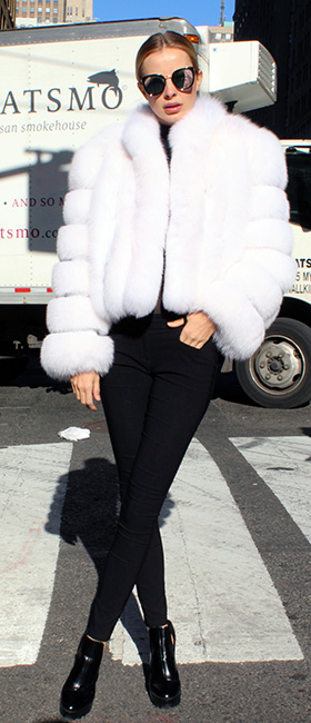 White Fox Fur Bolero Jacket