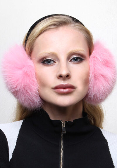 Pink Fox Fur Ear Muffs