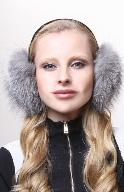 Silver Fox Fur Ear Muffs