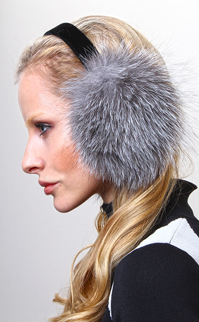 Silver Fox Fur Ear Muffs