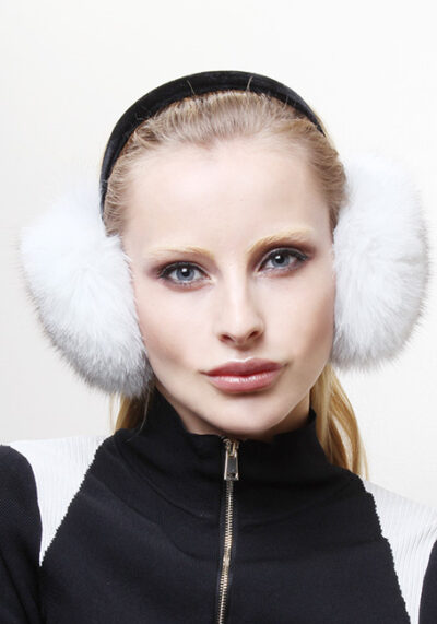 White Fox Fur Ear Muffs