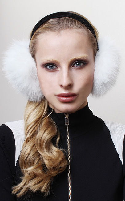 Black Fox Fur Ear Muffs