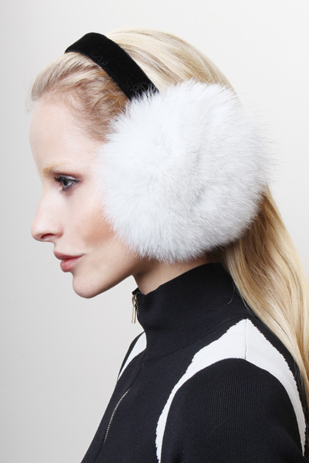 White Fox Fur Ear Muffs