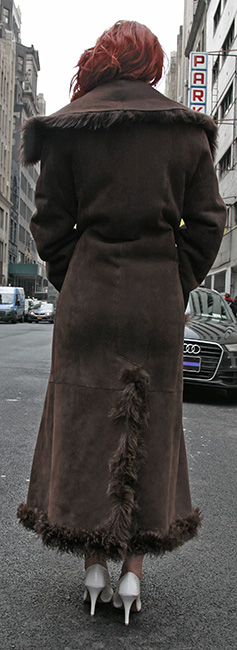 Brown Reversible Shearling Coat