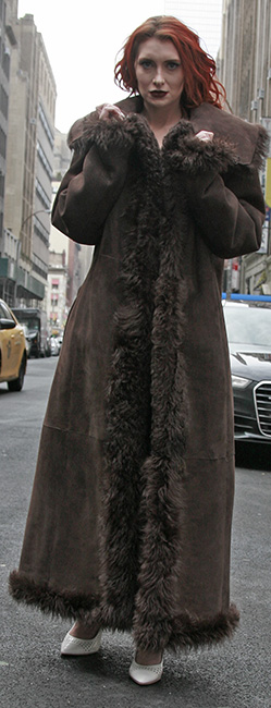 Brown Reversible Shearling Coat