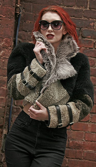 Three Toned Reversible Shearling Jacket