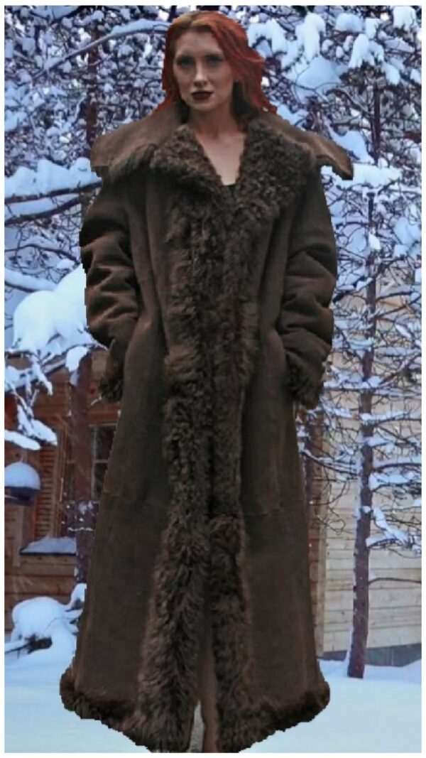 Brown Reversible Shearling Coat