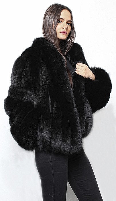 Black Fox Fur Jacket