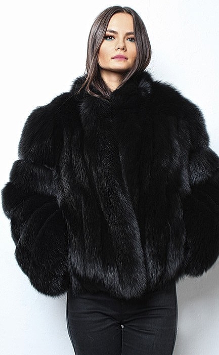 Black Fox Fur Jacket