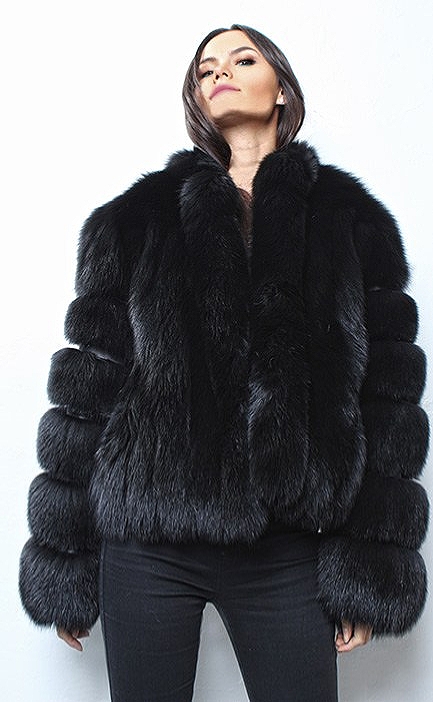 Black Fox Fur Jacket