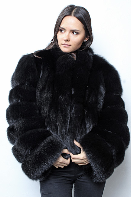 Black Fox Fur Jacket