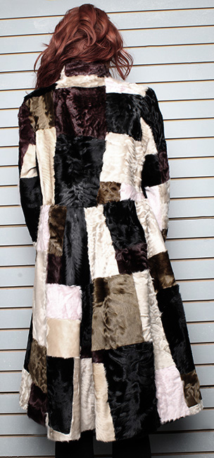 Multi Colored Old School Swakara Fur Coat