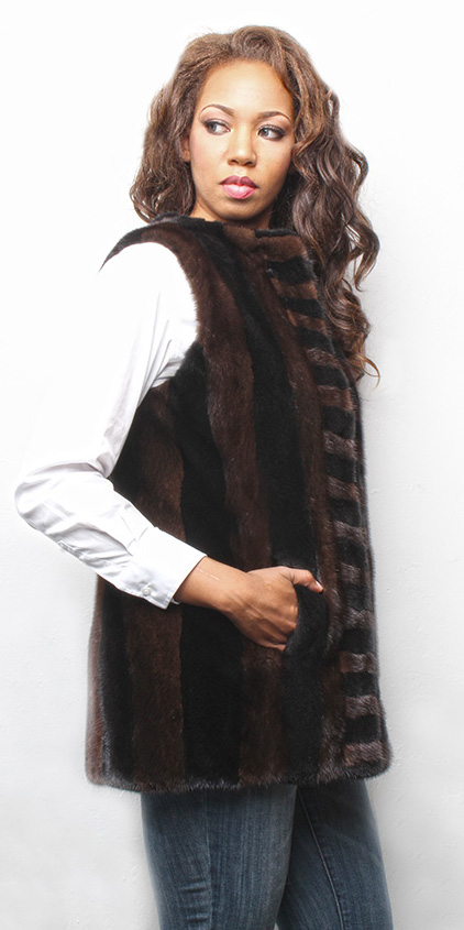 Mahogany and Ranch Mink Fur Vest