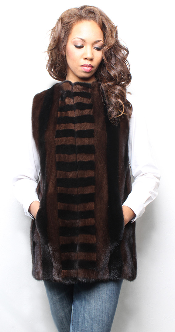 Mahogany and Ranch Mink Fur Vest