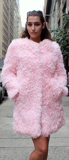 Pink Lamb Fur Jacket