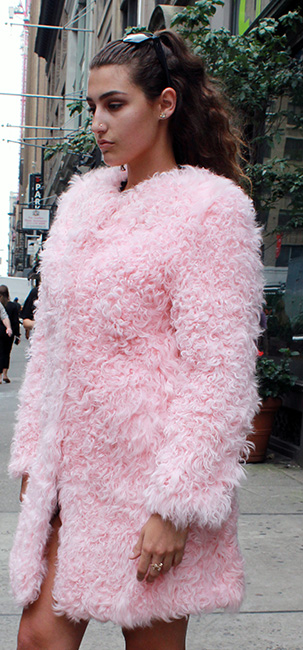 Pink Lamb Fur Jacket