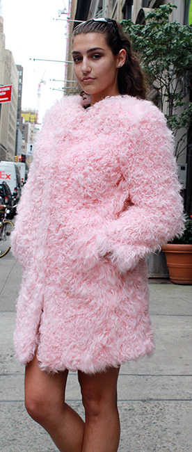 Pink Lamb Fur Jacket