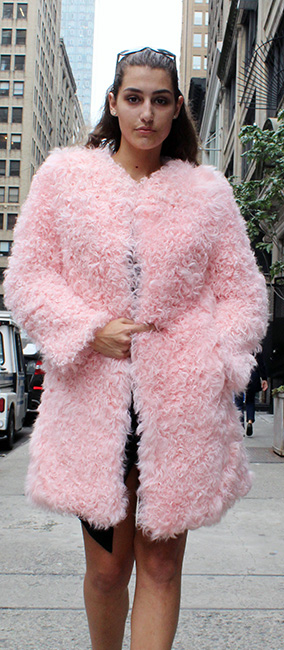 Pink Lamb Fur Jacket