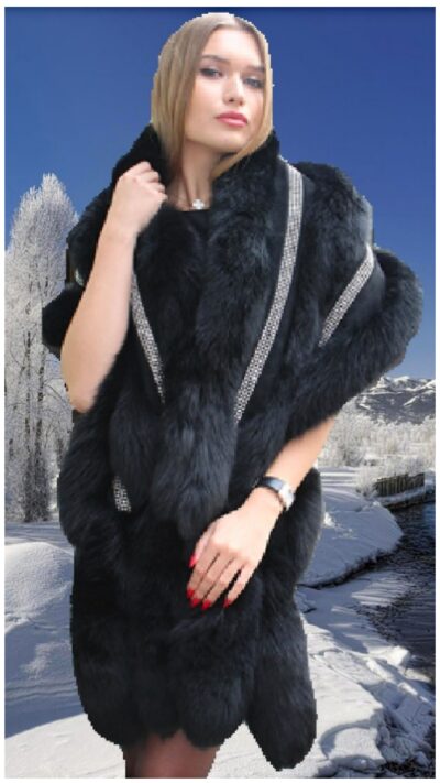 black fox fur stole