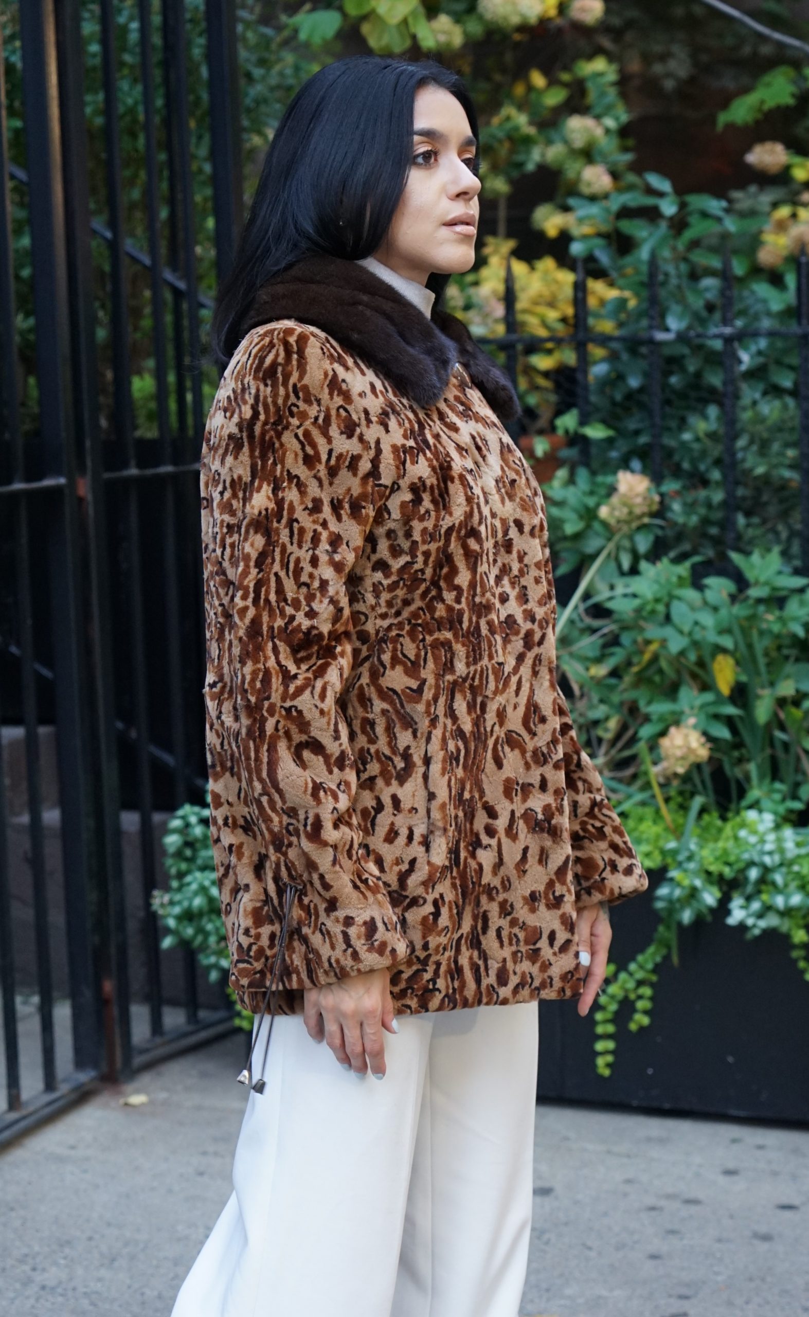 animal print mink jacket