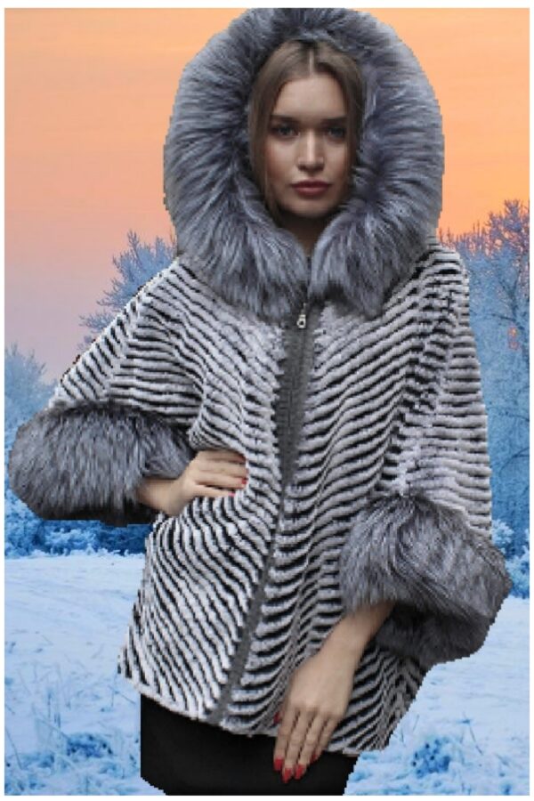 rex rabbit poncho silver fox