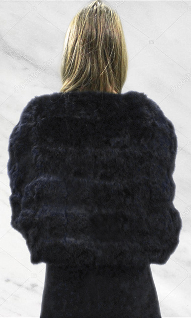 Black Rex Rabbit Fur Capelet