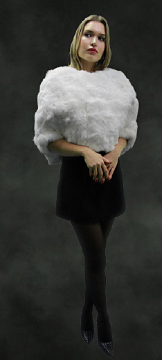 White Rex Rabbit Fur Capelet