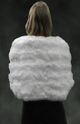 White Rex Rabbit Fur Capelet