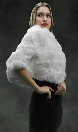 White Rex Rabbit Fur Capelet