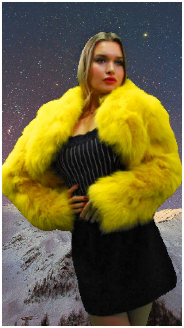 Yellow Fox Fur Jacket