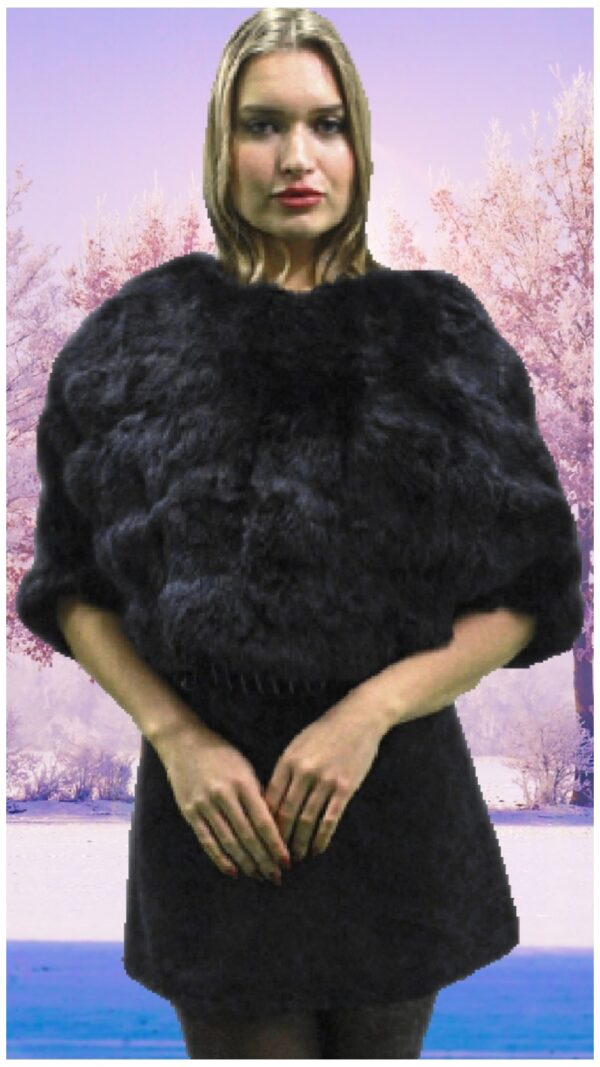 black rex rabbit fur caplet