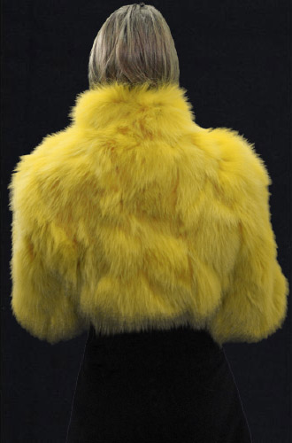 Yellow Fox Fur Jacket