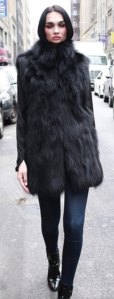 Black Fox fur vest