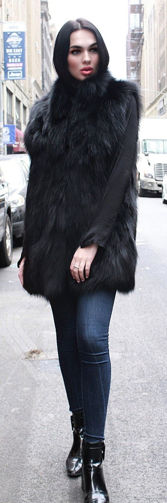 Black Fox fur vest