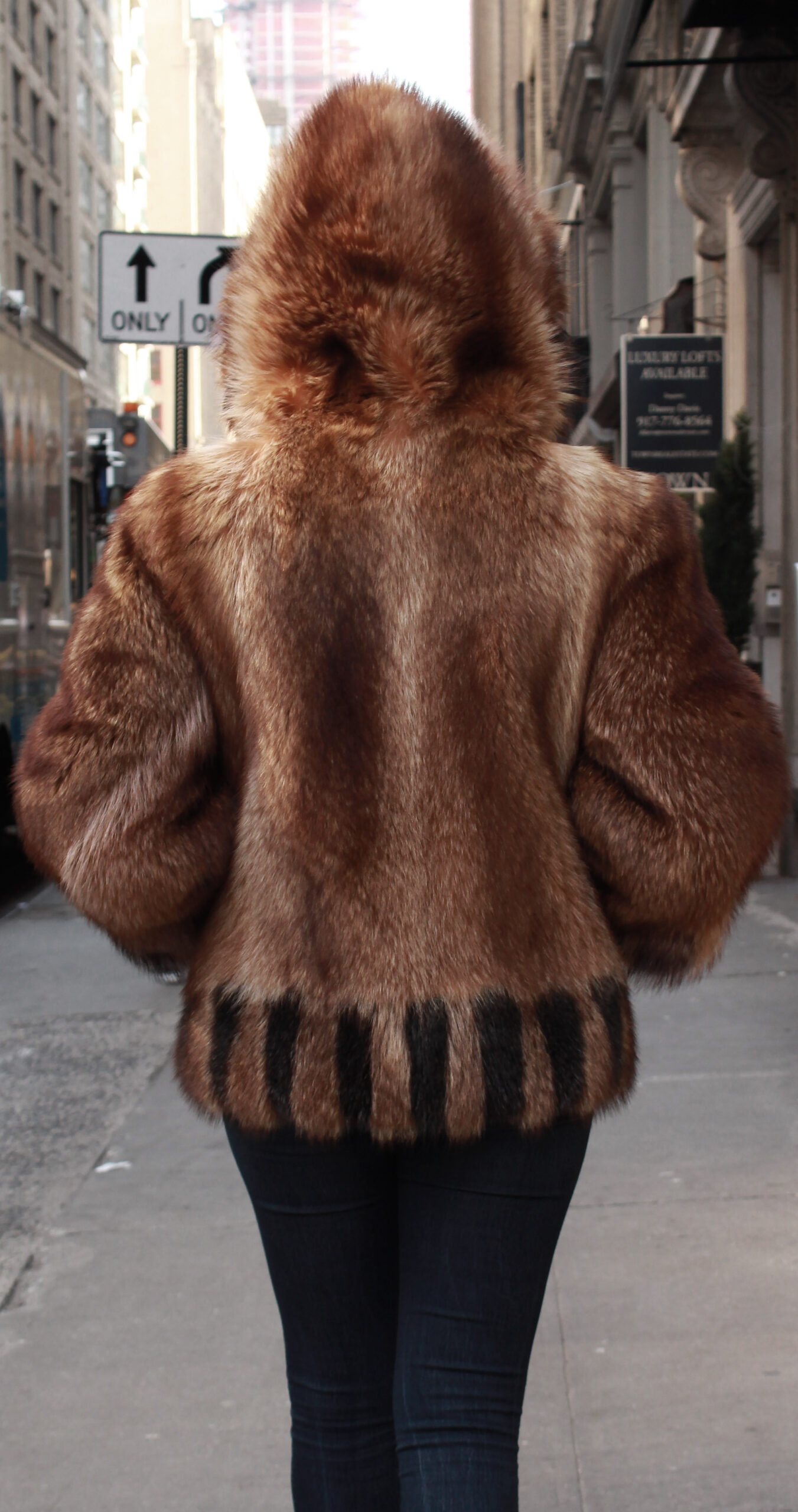 Hooded Raccoon Fur Jacket