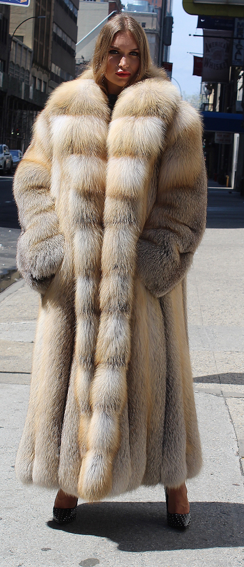 Full Length Golden Island Fox Coat