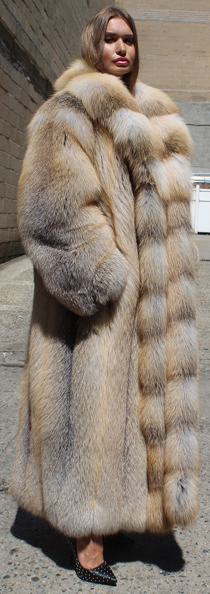 Full Length Golden Island Fox Coat