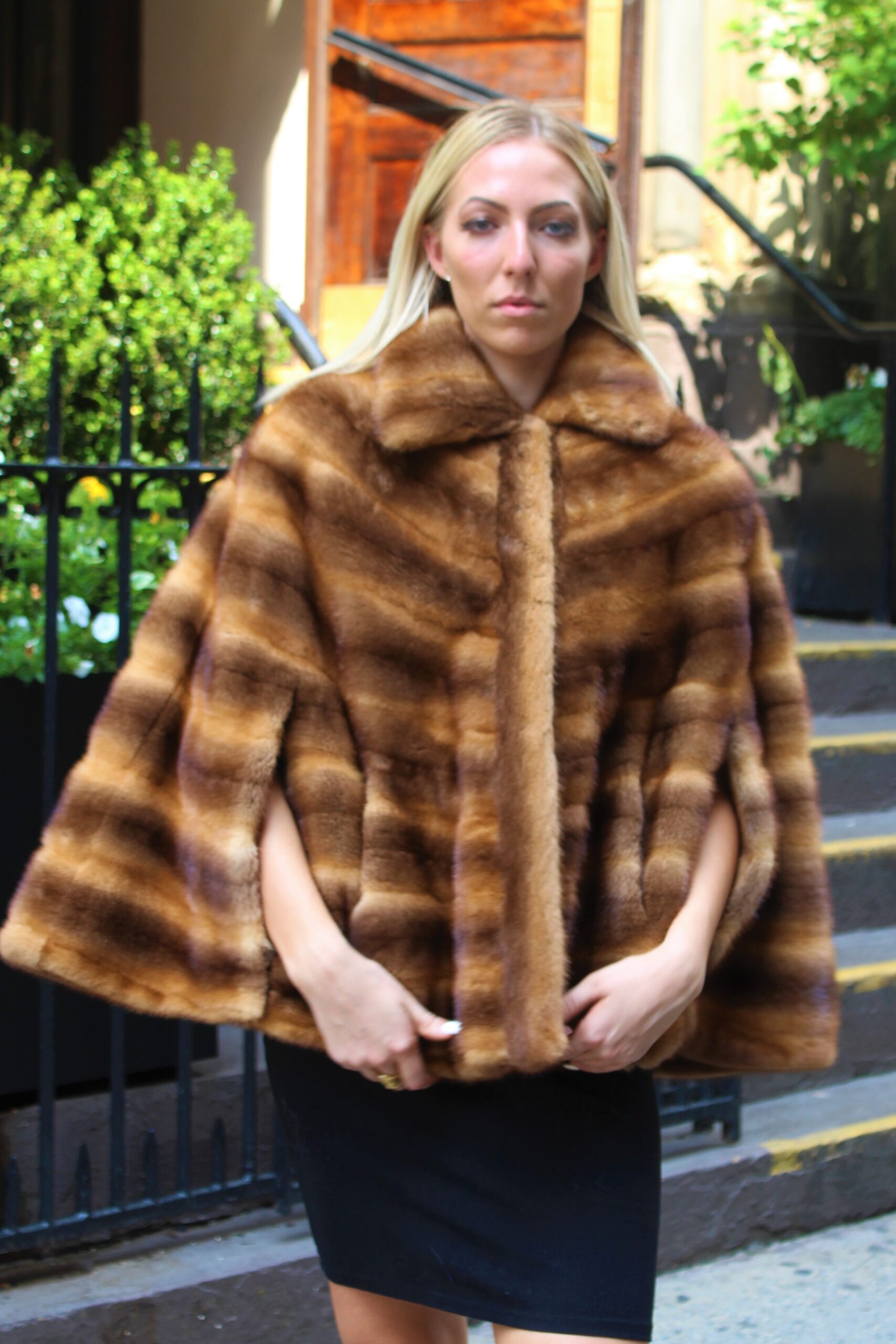 Whiskey Cross Mink Cape