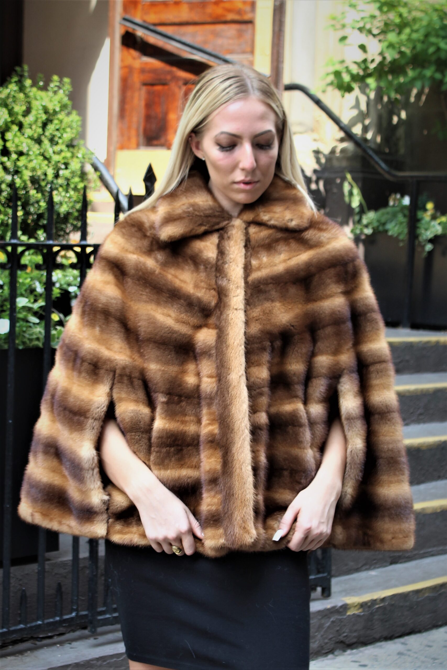 Whiskey Cross Mink Cape