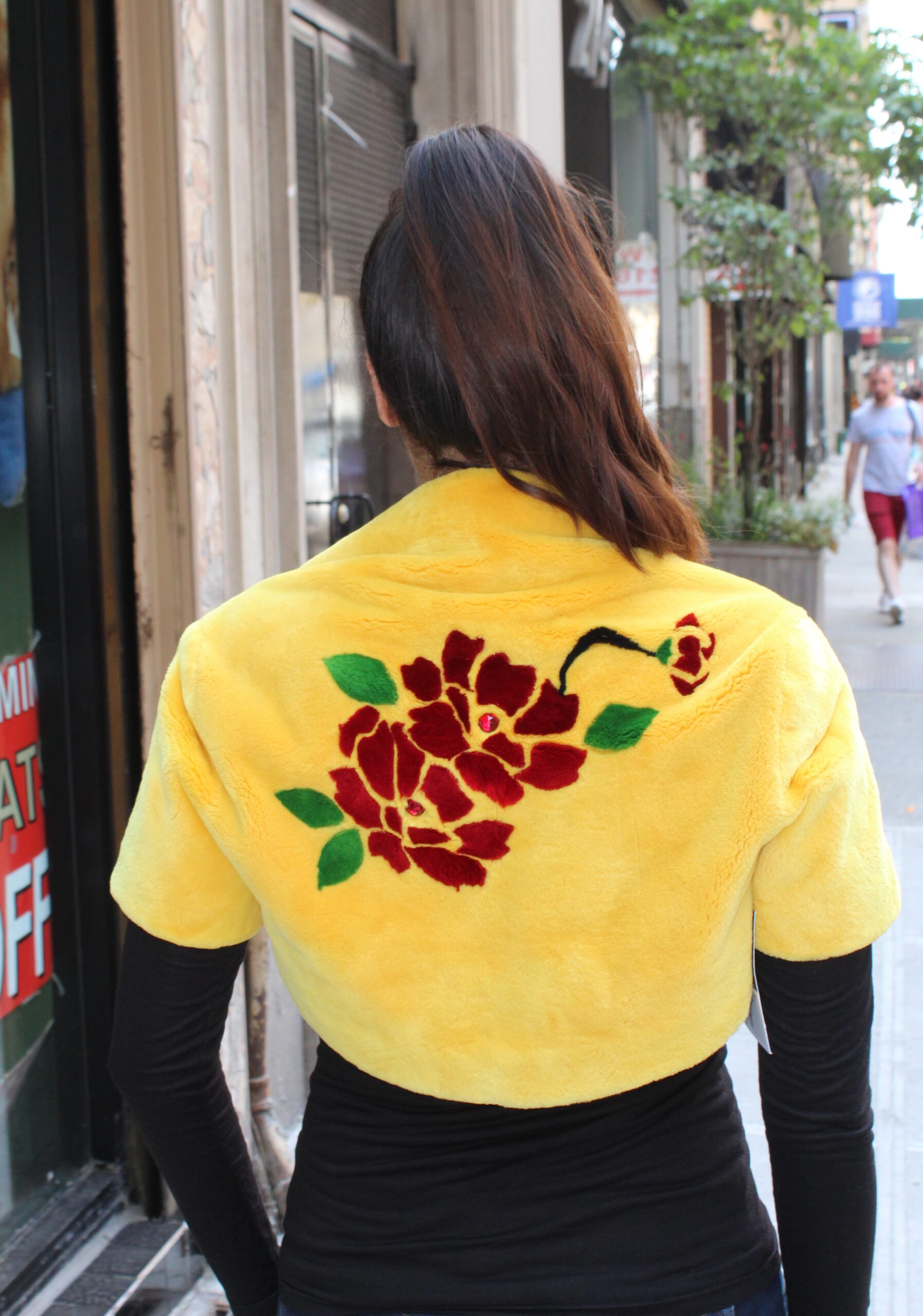 Zuki Yellow Sheared Beaver Shrug