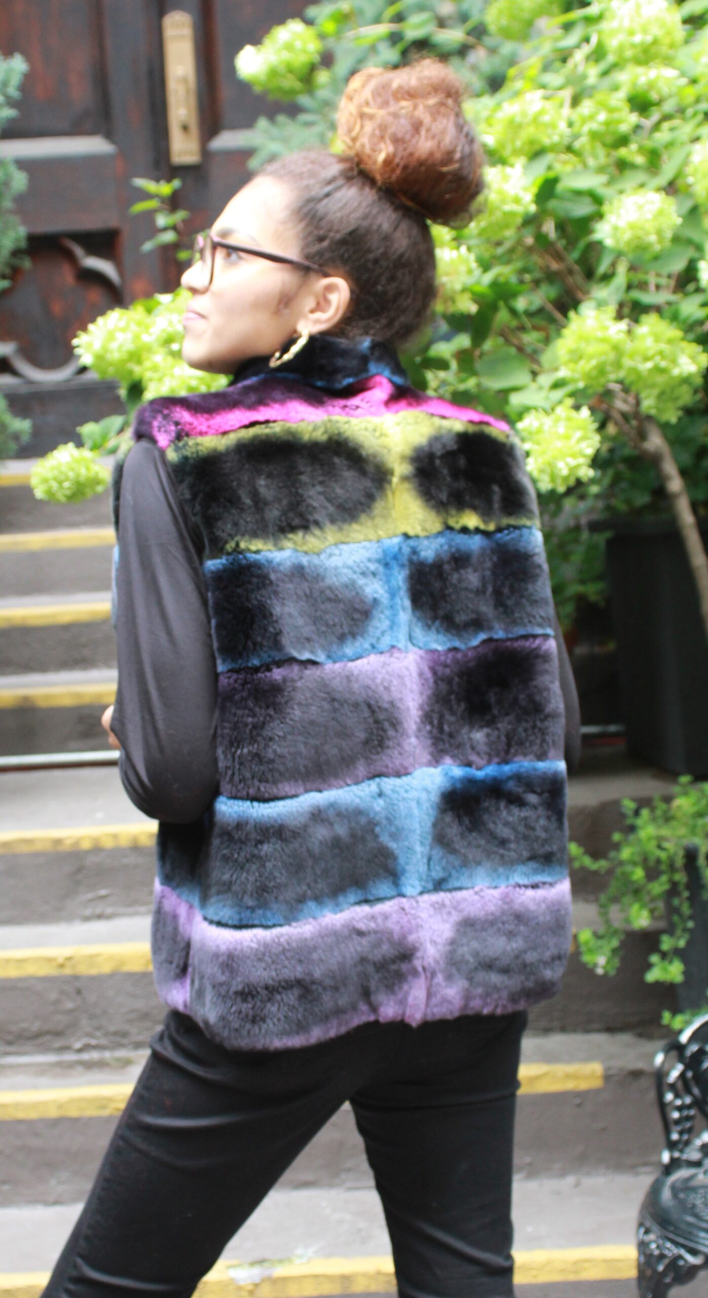 Multi Color Rex Rabbit Fur Vest