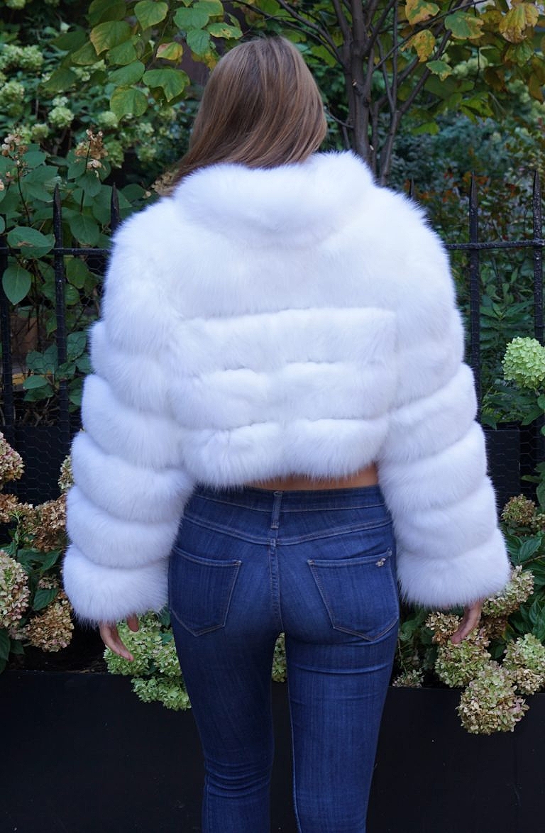 Short Bolero White Fox Jacket