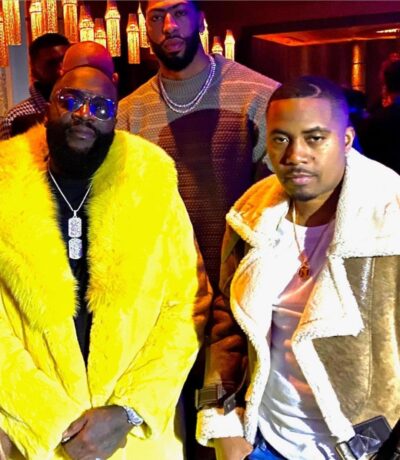 Rick Ross Yellow Rex Rabbit Fur Coat Fox Collar